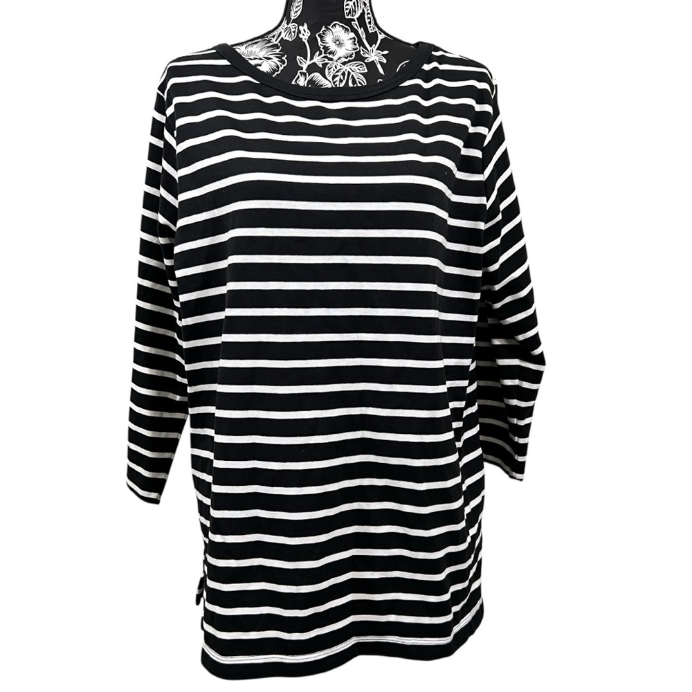 White Stag Black and‎ White Striped Long Sleeve Top